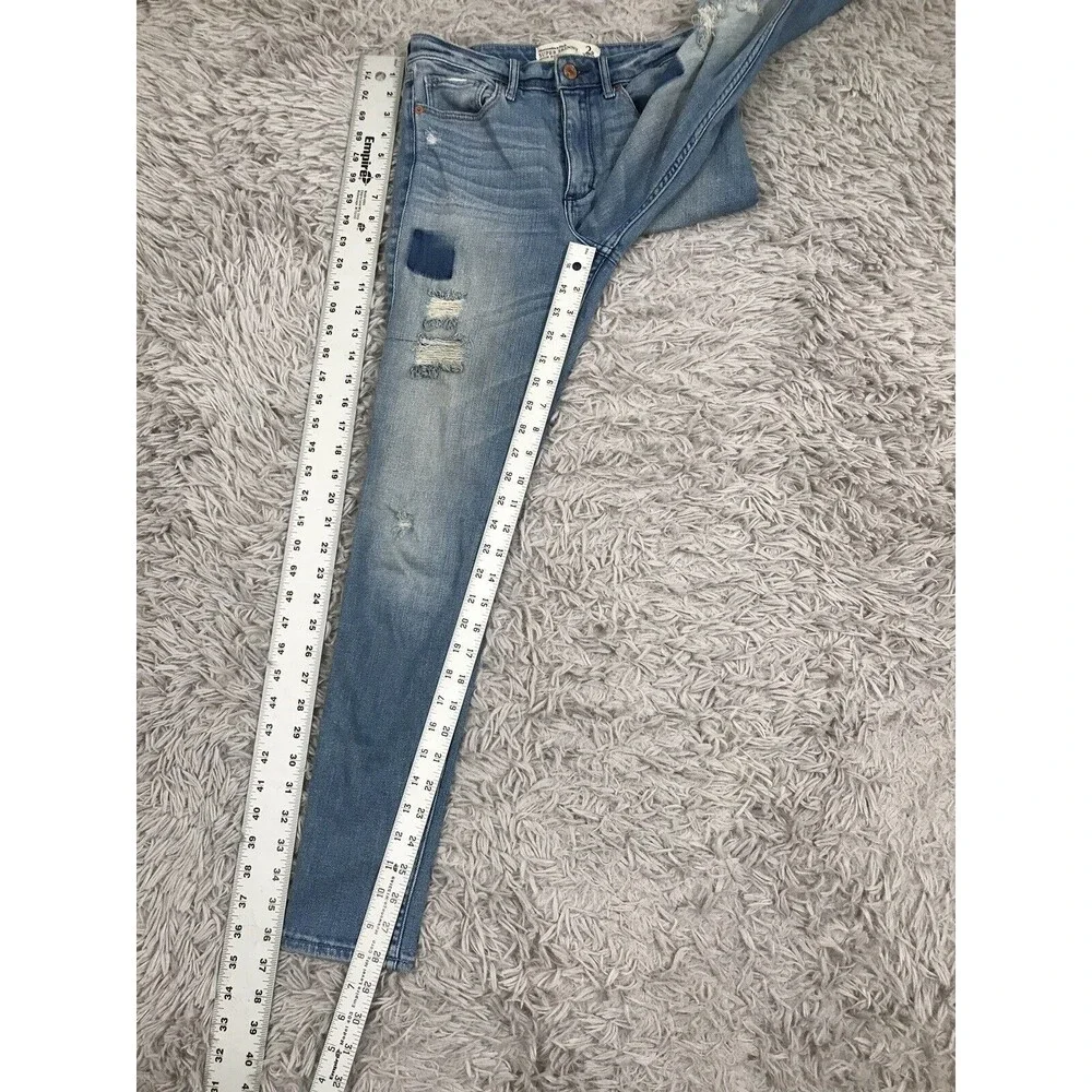 abercrombie & Fitch super‎ skinny jeans high rise 2 R Distressed